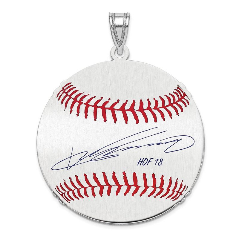 Sterling Silver Vladimir Guerrero Signature Lg Enamel Baseball Pendant